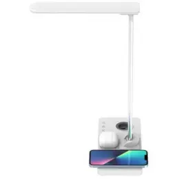 Veles @memorii 3-in-1 Wireless Charger with Desk Lamp White Side